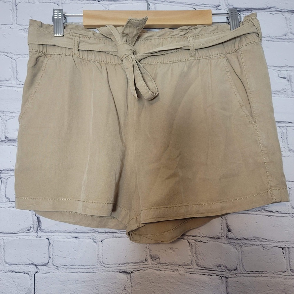 Sanctuary Womens Tan Tencel Paperbag Waist Tie Shorts Khaki Size M Minimalist